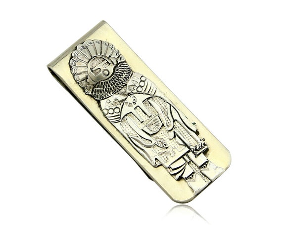 Navajo Money Clip 925 SOLID Silver & Nickle Silve… - image 1