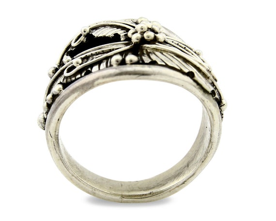 Navajo Ring .925 SOLID Silver Handmade Artist Nat… - image 3