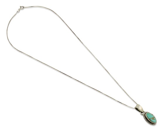 Navajo Necklace .925 Silver Arizona Turquoise Art… - image 2