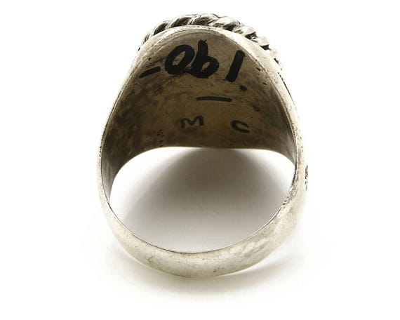 Navajo Ring .925 SOLID Silver Kingman Turquoise A… - image 6