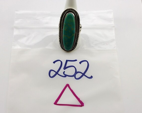 Navajo Ring 925 Silver Natural Mined Turquoise Ar… - image 9