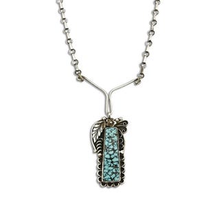 Navajo Artist FG .925 Silver Natural Blue Turquoise Handmade Necklace image 3