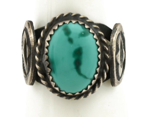 Navajo Ring .925 Silver Blue Turquoise Artist Sig… - image 4