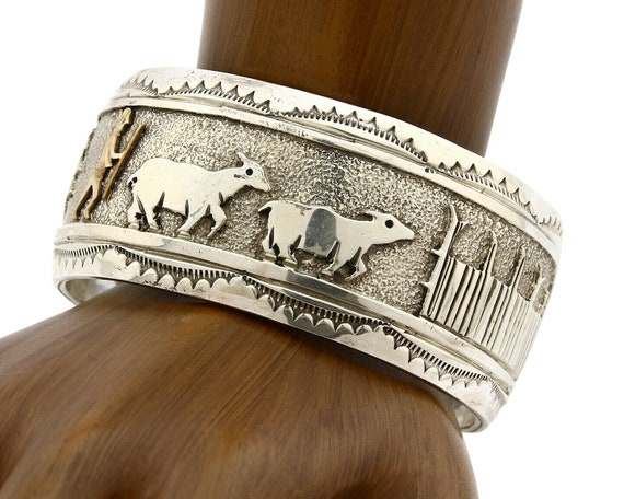 Navajo Bracelet .925 SOLID Silver Artist Signed La