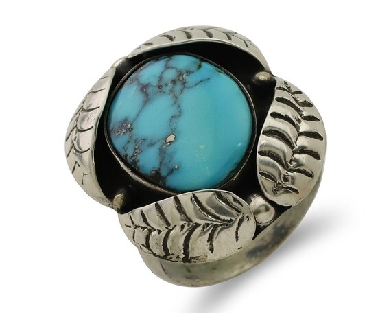 Navajo Ring 925 Silver Natural Turquoise Native A… - image 1