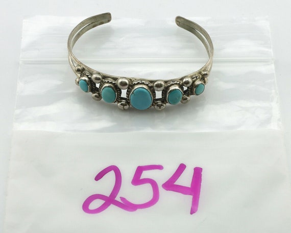 Navajo Bracelet .925 Silver Morenci Turquoise Sig… - image 9