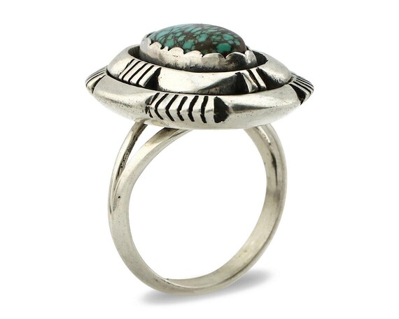 ナバホ リング .925 シルバー スパイダーウェブ ターコイズ