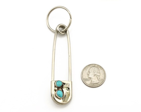 Navajo Handmade Key Chain .925 Silver Blue Turquo… - image 7