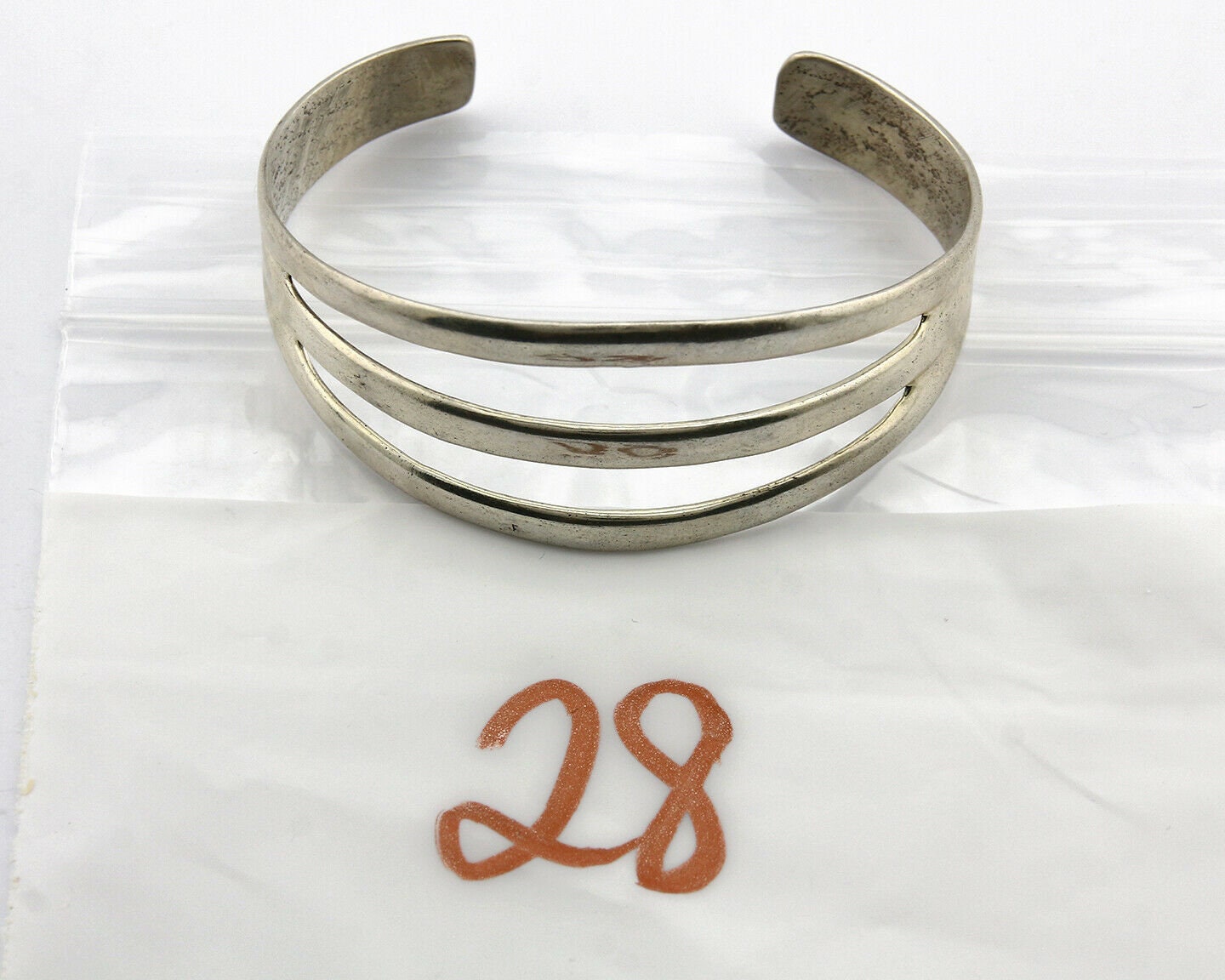 Navajo Sandcast Bracelet .925 Silver Handmade Artist TAHE