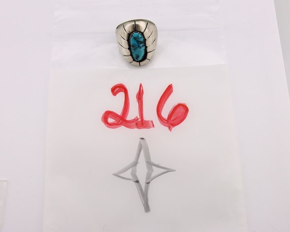 Navajo Ring 925 Silver Blue Sleeping Beauty Turqu… - image 8