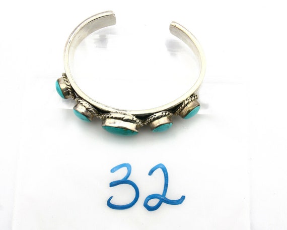 Navajo Turquoise Bracelet SOLID .925 Silver Signe… - image 9