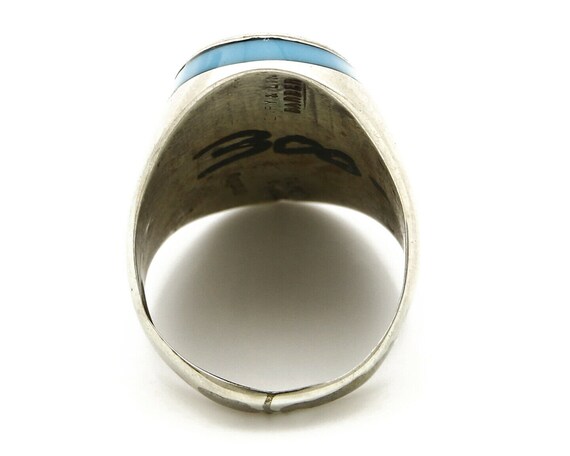 Navajo Bird Ring .925 Silver Inlaid MOP and Pin S… - image 6