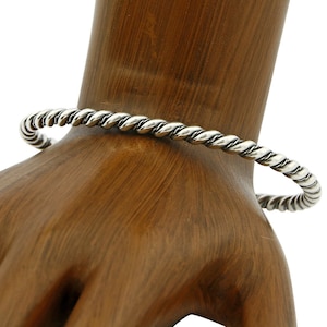 Navajo 3.8 mm Wide 925 Solid Sterling Silver Handmade Hand Stamped Cuff Bracelet