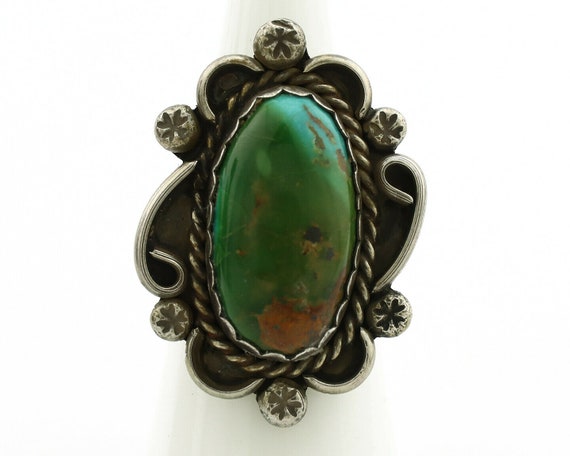 Navajo Ring .925 Silver Royston Turquoise Artist … - image 4