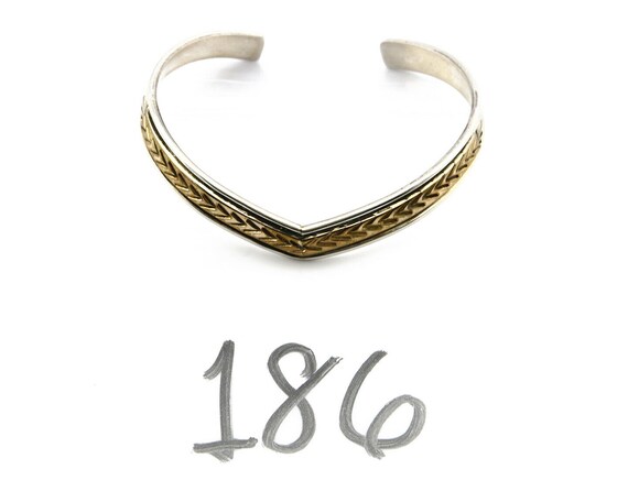 Navajo Pictograph Bracelet .925 Silver & 12k Gold Filled