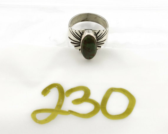 Navajo Ring .925 Silver Green Manassas Turquoise … - image 10