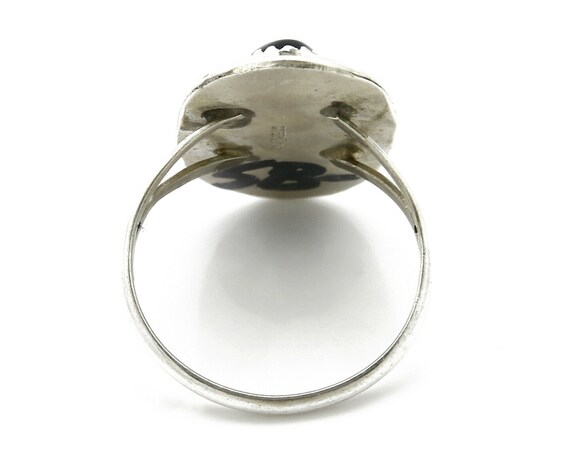 Navajo Ring .925 Silver Natural Black Onyx Handma… - image 6