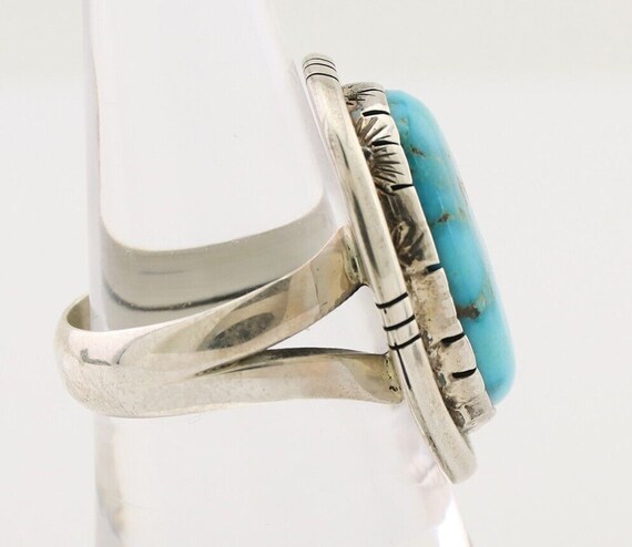 Navajo Ring 925 Silver Morenci Tuquoise Native Am… - image 6