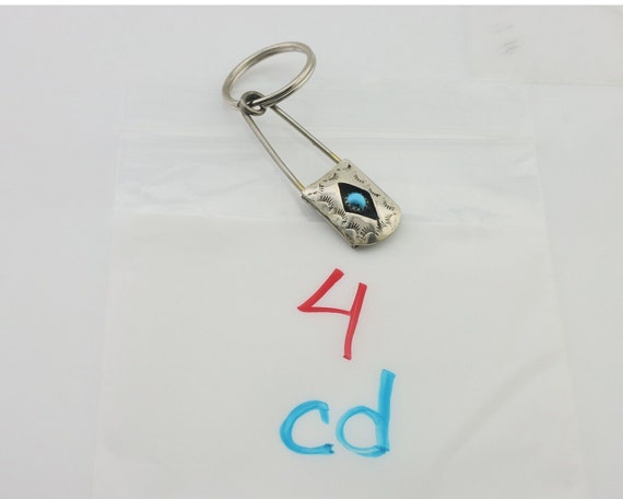 Navajo Hand Stamped Key Chain .925 Silver Handmad… - image 9