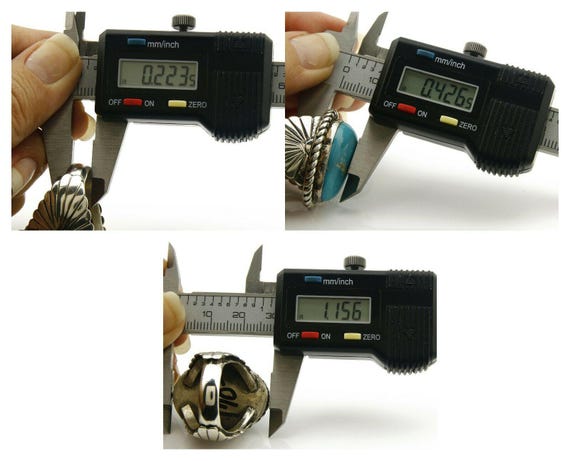 Navajo Ring .925 SOLID Silver Globe Turquoise Sig… - image 8