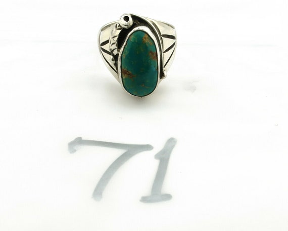 Navajo Ring .925 Silver Green Southwest Turquoise… - image 9
