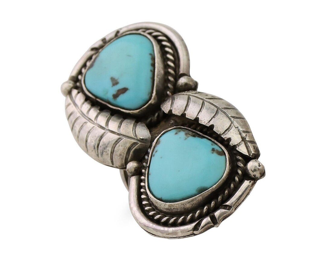 Navajo Handmade Ring 925 Silver Natural Tuquoise Native American Artist ...