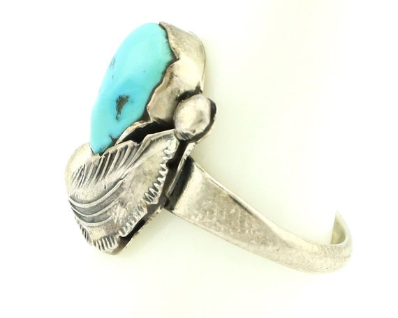 Zuni Ring 925 Silver Natural Blue Turquoise Artis… - image 5