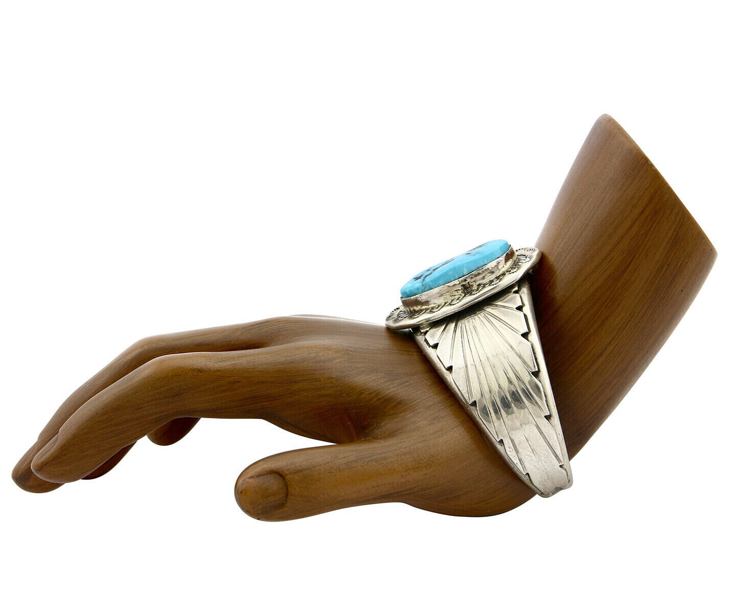 Navajo Armband .925 Silber Dornröschen Türkis Künstler DZ C