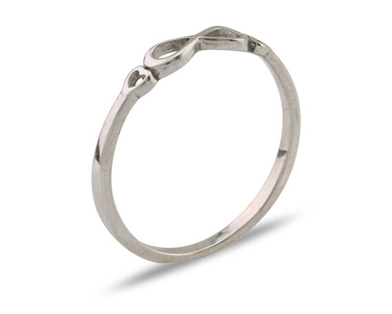 Infinity Heart Promise Ring 925 Solid Silver Size… - image 2