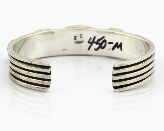Navajo Turquoise Bracelet SOLID .925 Silver Signe… - image 6