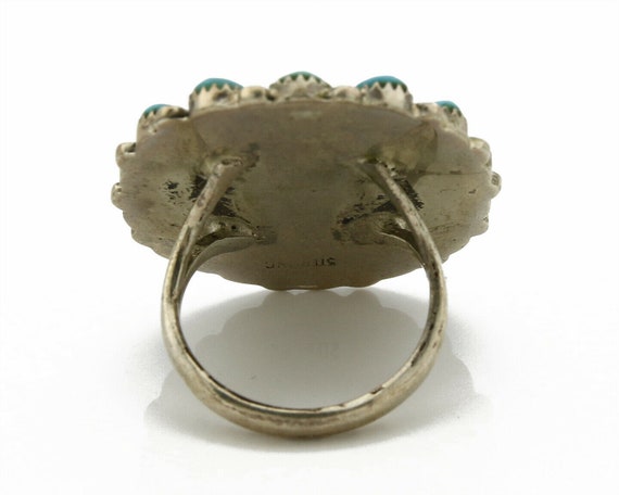 Women's Navajo Turquoise Ring .925 Silver Handmad… - image 6