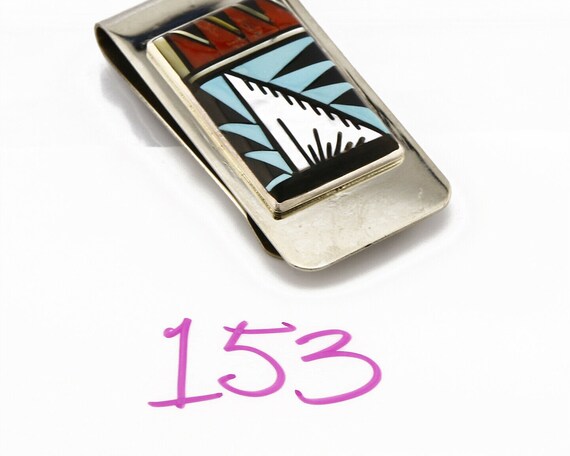 Zuni Signed C Booque Money Clip .925 Sterling Mul… - image 9