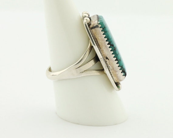 Navajo Ring 925 Silver Spiderweb Turquoise Artist… - image 6