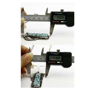 Navajo Artist FG .925 Silver Natural Blue Turquoise Handmade Necklace image 9