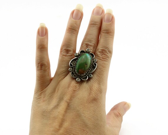 Navajo Ring .925 Silver Royston Turquoise Artist … - image 8