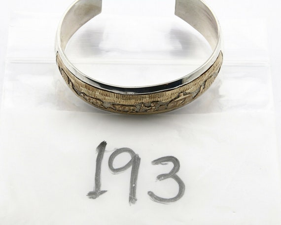 Navajo Bracelet .925 Silver and 12k Gold Filled S… - image 9
