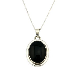 Navajo Onyx Necklace .925 Silver Artist Signed Sun C.80&#39;s