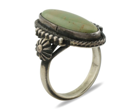 Navajo Ring 925 Silver Green Turquoise Artist Sig… - image 2