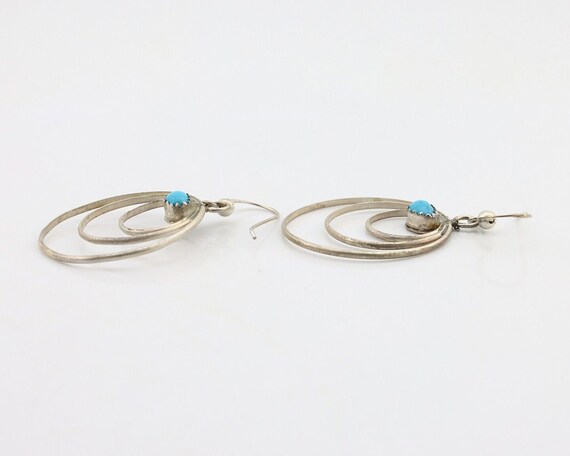 Navajo Dangle Handmade Earrings 925 Silver Blue T… - image 5