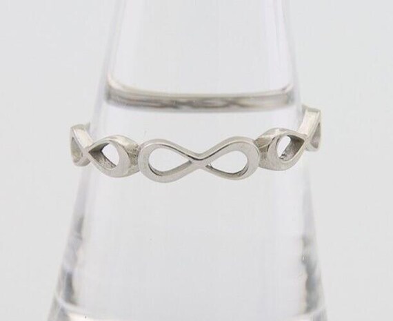 Infinity Heart Promise Ring 925 Solid Silver Size… - image 4