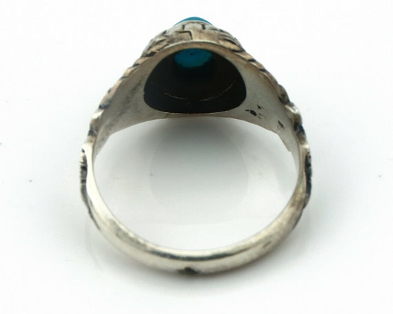 Navajo Ring .925 Silver Natural Blue Turquoise Na… - image 6