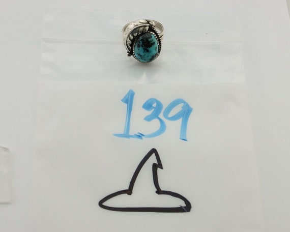 Navajo Ring 925 Silver Natural Blue Turquoise Nat… - image 10