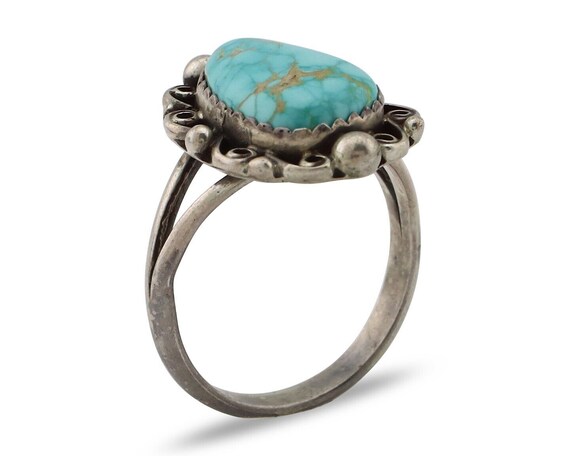 Navajo Ring 925 Silver Spiderweb Turquoise Artist… - image 2