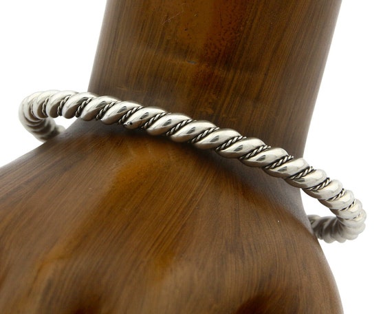 Navajo Bracelet .925 SOLID Silver Handmade Artist… - image 1