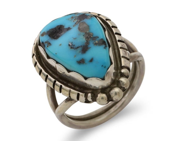 Navajo Handmade Ring 925 Silver Turquoise Signed … - image 1