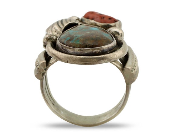 Navajo Ring 925 Silver Blue Turquiose & Mediterra… - image 3