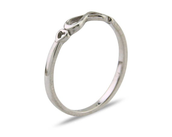 Infinity Heart Promise Ring 925 Solid Silver Size… - image 2