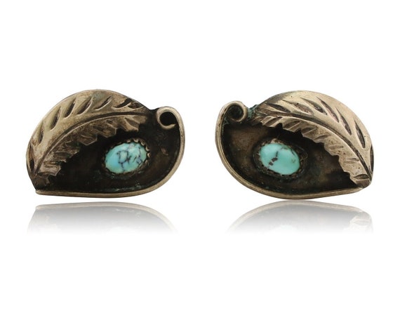 Navajo Earrings 925 Silver Natural Turquoise Nati… - image 3