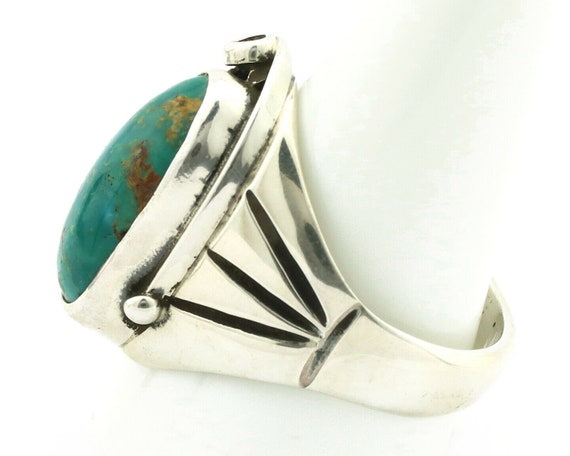 Navajo Ring .925 Silver Green Southwest Turquoise… - image 5