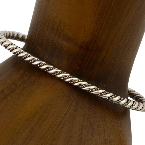 Navajo Bracelet .925 Silver Braided Twisted Artist Tahe C80's 3.0mm Wide